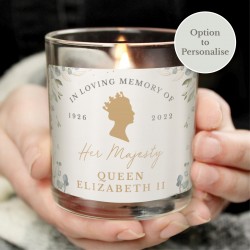 Personalised Queens Commemorative Candle Jar - In Memory of Her Majesty Queen Elizabeth II