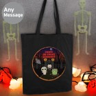 Personalised Spooky Treats Black Cotton Bag, Halloween Trick or Treat, Halloween Tote Bag, Shopping Bag, Tote Bag, Pumpkin, Ghosts, Ghouls