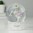 Personalised Unicorn Name Snow Globe - Christmas Globe - Christmas Gift For Girls or Boys - Glitter Globe
