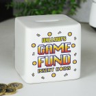 Personalised Square Moneybox Gaming Fund Ceramic , 1st Birthday Gift , Christmas Gift Girls Boys , Christmas Stocking Filler , Gaming Gift
