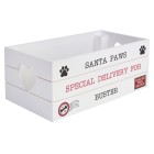 Personalised Dog Pet Christmas Box - Santa Paws White Wooden Crate - Christmas Eve Box - Christmas Gift - Christmas Gift For Dogs