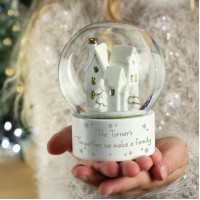 Personalised Message Village Glitter Snow Globe - Christmas Globe - Family Christmas Gift - Glitter Globe - Christmas Gift For Her or Him