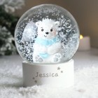 Personalised Polar Bear Any Name Snow Globe - Christmas Globe - Christmas Gift For Girls or Boys - Glitter Globe