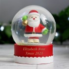 Personalised Any Message Santa Snow Globe - Christmas Globe - Christmas Gift Girls or Boys - Glitter Globe - Santa Claus - Father Christmas