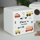 Personalised Square Money box Vehicles Ceramic