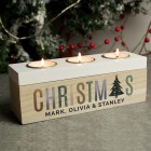 Personalised Christmas Triple Tea Light Box , Triple Tea Light Holder, Tea Lights , Christmas Gift, Christmas Candles , Xmas Candle Holder