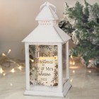 Personalised First Christmas As . . . White Lantern, LED Lantern, Christmas Gift, Mr & Mrs Christmas Gift, Just Married Gift, Newlyweds