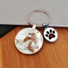 Personalised Photo Upload Pet Paws KeyRing