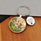 Personalised Photo Upload Pet Keyring Paw Prints