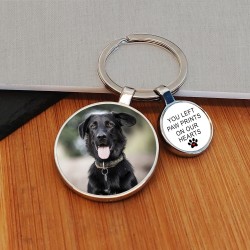 Personalised Photo Upload Pet Keyring Paw Prints