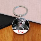 Personalised Pet Photo Upload Keyring, Paws Eternity