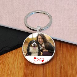 Personalised Pet Photo Upload Keyring, Paws Eternity