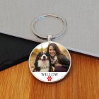 Personalised Pet Photo Upload and Text Pet Keyring