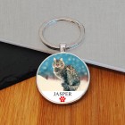 Personalised Pet Photo Upload and Text Pet Keyring