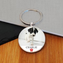 Personalised Pet Photo Upload and Text Pet Keyring