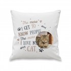 Personalised I Love My Cat Cushion Photo Upload Pet Memorial