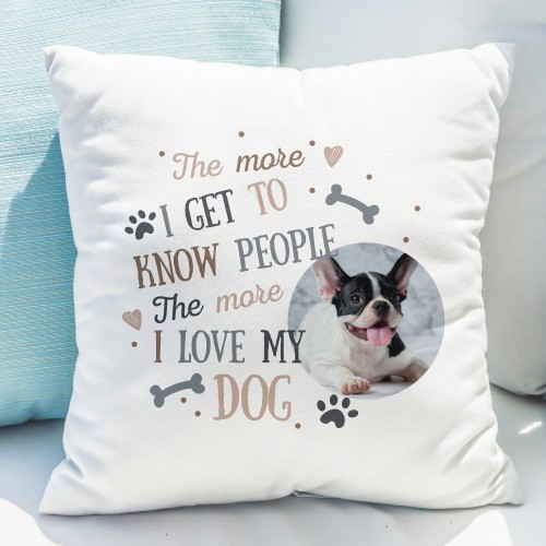 Personalised I Love My Dog Cushion Photo Upload, Dog Lovers Gift, Gift For Dogs, Dog Memorial, Dog Remembrance, Dog Photo Gift