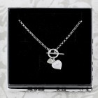 Personalised Hearts T-Bar Necklace, Silver, T-Bar Necklace, Wedding Gift for Wife, Gift For Girlfriend, Birthday Gift for Her