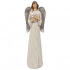 Evangaline Large Angel Ornament, Silver Glitter Angel Ornament, Glitter Angel Ornament, Decorative Angel