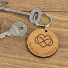 Personalised Wooden Keyring Infinity & Date, Valentines Day Gift, Anniversary Gift, Gift For Husband, Gift For Wife, Boyfriend
