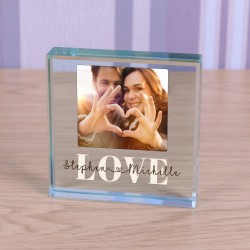 Personalised Glass Token Love, Valentines Day Gift, Anniversary Gift, Gift For Husband, Gift For Wife, Boyfriend, Wedding Gift