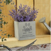 Personalised Pet Memorial Concrete Plant Pot Grave Marker