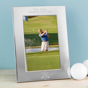 Personalised Hole In One Silver Photo Frame - Engraved Golf Gift 6x4 Personalised Hole In One Silver Photo Frame - Engraved Golf Gift 6x4