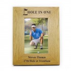 Personalised Hole In One! Engraved Wooden Photo Frame Gift 6x4 Golf Lovers Gift Celebrate a Hole In One Golf Photo Frame