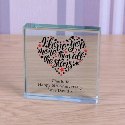 Personalised Glass Token All The Stars, Valentines Day Gift, Anniversary Gift, Gift For Husband, Gift For Wife, Boyfriend, Wedding Gift