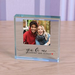 Personalised Glass Token You & Me, Valentines Day Gift, Anniversary Gift, Gift For Husband, Gift For Wife, Boyfriend, Wedding Gift