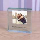 Personalised Glass Token NAMES & Photo, Valentines Day Gift, Anniversary Gift, Gift For Husband, Gift For Wife, Boyfriend, Wedding Gift