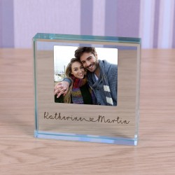 Personalised Glass Token NAMES & Photo, Valentines Day Gift, Anniversary Gift, Gift For Husband, Gift For Wife, Boyfriend, Wedding Gift