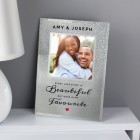 Personalised Glitter Glass Photo Frame Every Love Story Is Beautiful 4x4 , Valentines Day Gift, Anniversary Gift, Wedding Gift