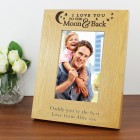 Personalised Photo Frame, Moon & Back, Wooden, Valentines Day Gift, Anniversary Gift, Gift For Husband, Gift For Wife, Boyfriend,Wedding