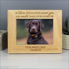 Dog Memorial Personalised Wooden Photo Frame 5x7 Pet Loss