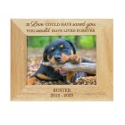 Dog Memorial Personalised Wooden Photo Frame 5x7 Pet Loss