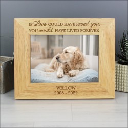 Dog Memorial Personalised Wooden Photo Frame 5x7 Pet Loss