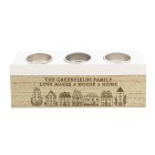 Personalised HOME Triple Tea Light Box, New Home Gift , House Warming Gift , Gift for Couples , Wedding , Anniversary