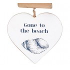 Gone To The Beach Driftwood Heart Sign,Seaside Gift,Holiday Gift,New Home Gift,Garden Sign