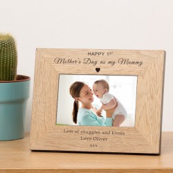 Personalised Gift For Mum First Mothers Day Wooden Photo Frame 6 x 4 Gift For Mum on Mothers Day Gift For Mummy or Mother