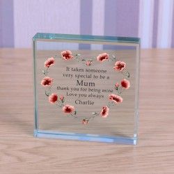 Personalised Gift For Mum Mothers Day Glass Token Gift For Mum on Mothers Day Gift For Mummy or Mother Birthday