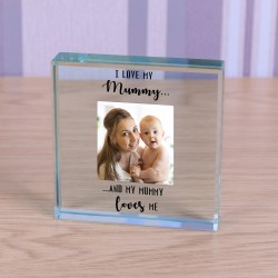 Personalised Gift For Mum Mothers Day Glass Token Gift For Mum on Mothers Day Gift For Mummy or Mother Birthday Mummy Loves Me