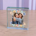 Personalised Gift For Mum Mothers Day Glass Token Gift For Mum on Mothers Day Gift For Mummy or Mother Birthday Flowers