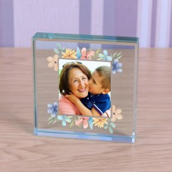 Personalised Gift For Mum Mothers Day Glass Token Gift For Mum on Mothers Day Gift For Mummy or Mother Birthday Flowers