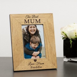 Personalised Gift For Mothers Day Wooden Photo Frame 6 x 4 Gift For Mum on Mothers Day Gift For Mummy or Mother The Best