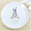 Personalised Children's Easter Bunny Plastic Plate, Rabbit Plate, Kids Dinner Plate