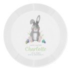 Personalised Children's Easter Bunny Plastic Plate, Rabbit Plate, Kids Dinner Plate