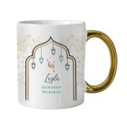 Personalised Eid and Ramadan Islamic Gold Handled Mug