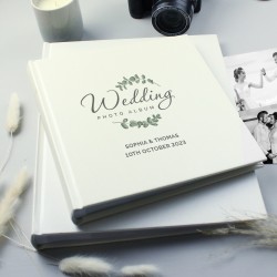 Personalised Wedding Photo Album. 30 sleeved pages (60 sides). Square. Satin Finish