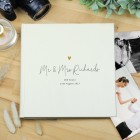 Personalised Wedding Photo Album. Gold Heart Square Album. Holds upto 120 Photos 6x4.